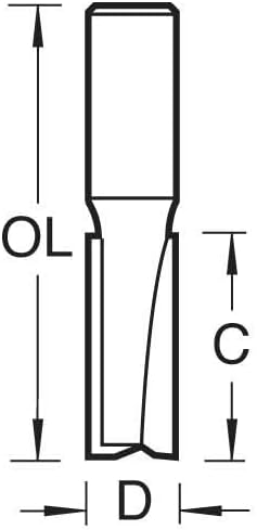 Trend - Zwei Flöten cutter 12,7mm Durchmesser - 3/81X1/2TC 12.7 x 32mm, 12.7 x 32mm