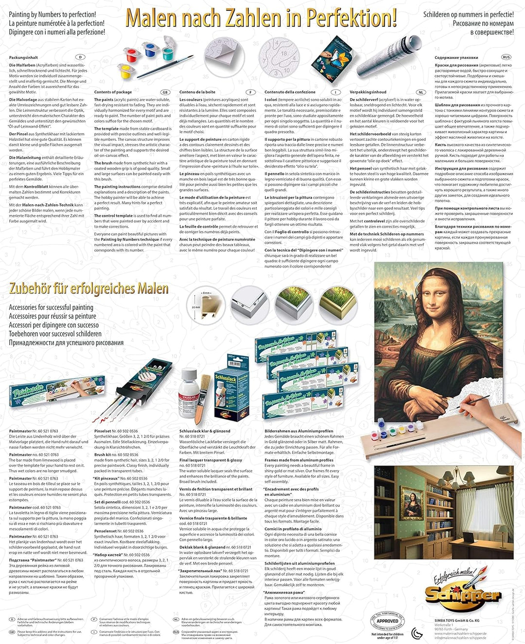 Schipper 609130511Malen nach Zahlen - Mona Lisa - Bilder malen für Erwachsene, inklusive Pinsel und