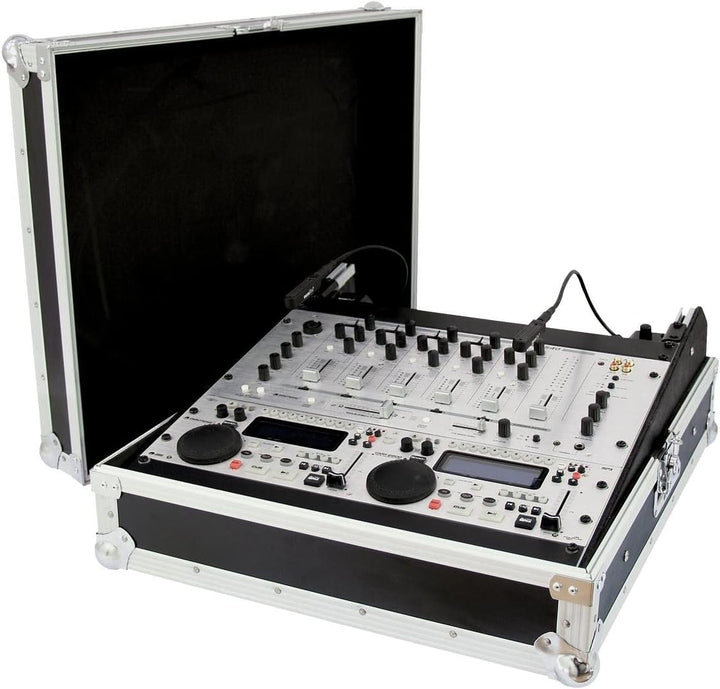ROADINGER Mixer-Case Profi MCB-19, schräg, sw, 12HE | Flightcase für 483-mm-Geräte (19")