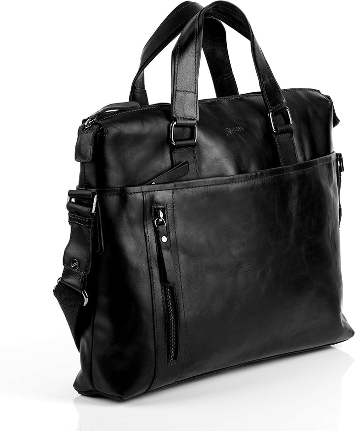 BACCINI Laptoptasche LEANDRO aus Premium Leder I Business-Tasche gross für Herren 15 Zoll extra Lapt
