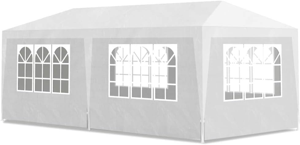 yorten Gartenpavillon Faltpavillon Partyzelt mit 6 Wände Wasser- und Wetterfest 6 x 3 x 2,55 m (L x