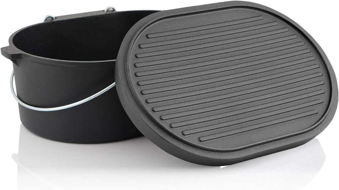 BBQ-Toro Dutch Oven DO10 I 9,3 Liter Gusseisen Kochtopf ohne Füsse I bereits eingebrannt - preseason