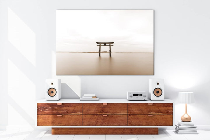 deyoli Wahrzeichen der japanischen Shinto-Religion Effekt: Sepia, Format: 80x60 als Leinwandbild, Mo