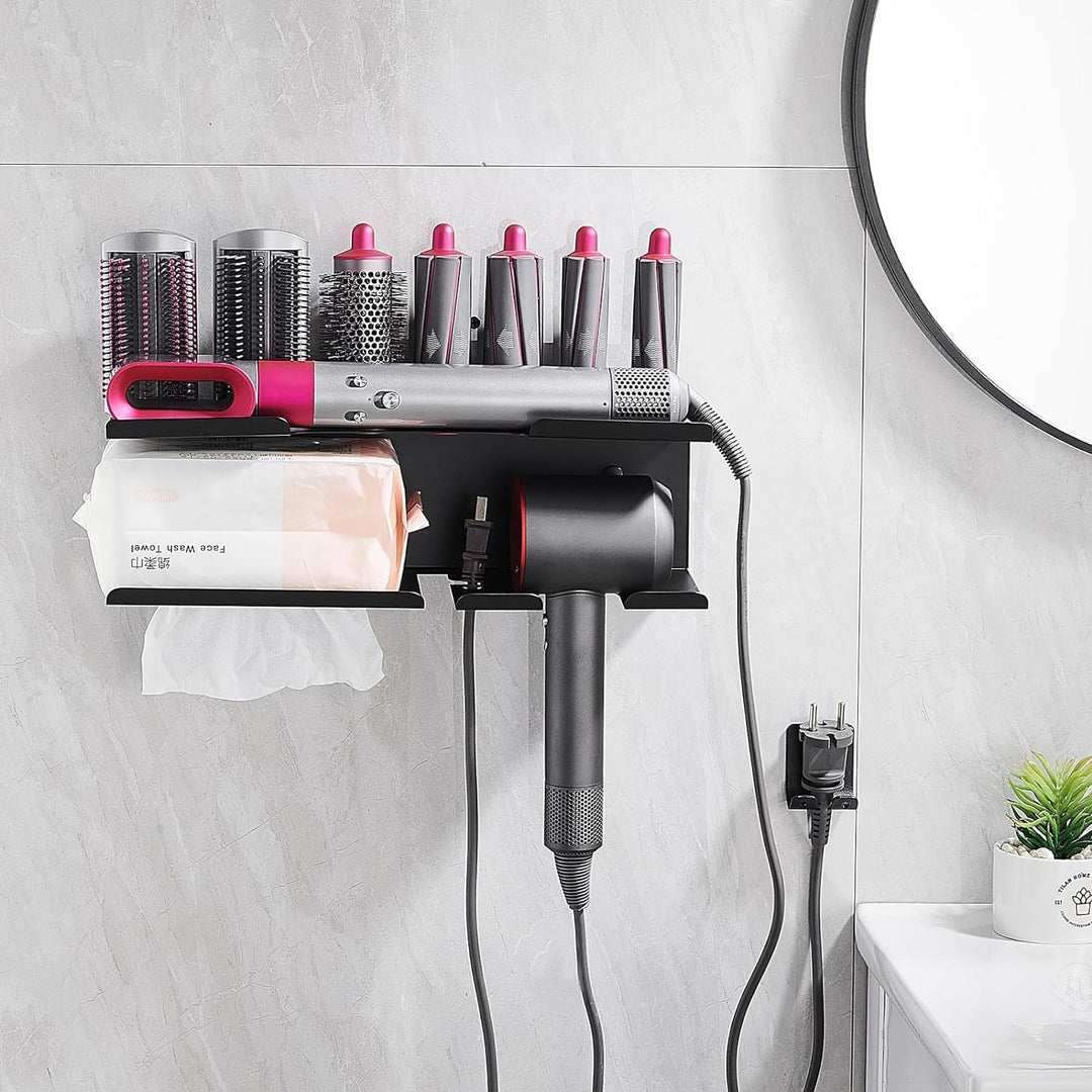 DingGreat föhnhalter wand ohne bohren für Dyson Airwrap Styler Complete, Aluminium Wandhalterung Stä