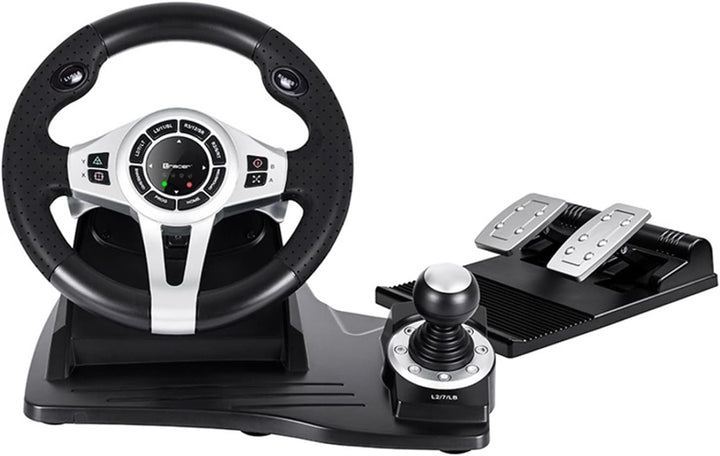 Tracer Roadster 4 in 1 Lenkrad für PC/PS3/PS4/Xone 2-Pedalset Ganghebel 270-Grad-Rotationswinkel
