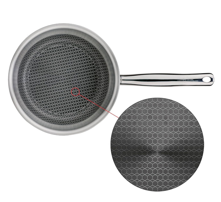 Spring Vulcano Cut Resist Sauteuse, Ø 20 cm, 7,5 cm Hochrand Pfanne, Edelstahl Pfanne, Antihaftbesch