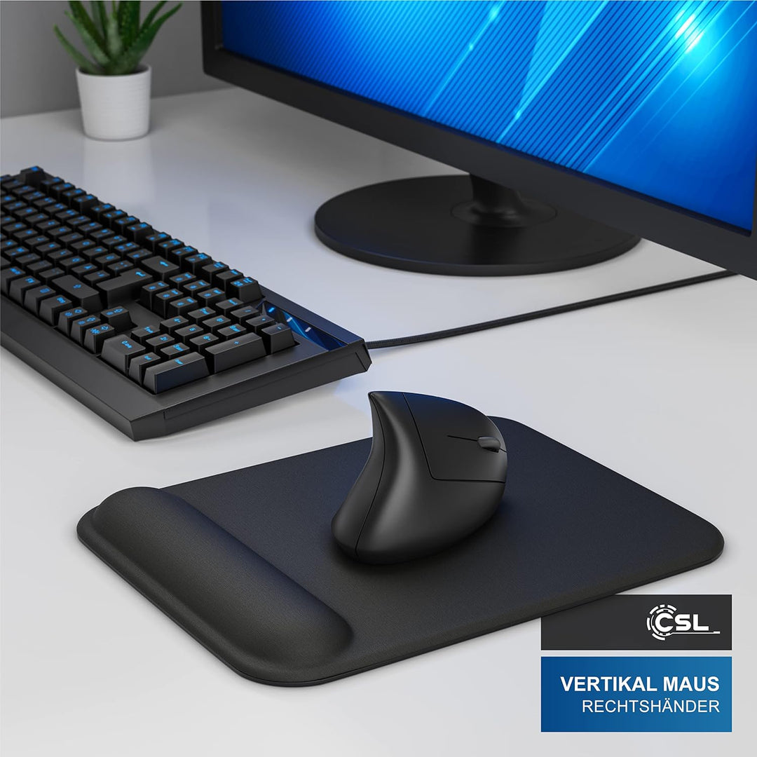 CSL – Wireless Vertikal Maus Bluetooth – kabellose Vertikalmaus Ergonomisches Design – Vorbeugung ge