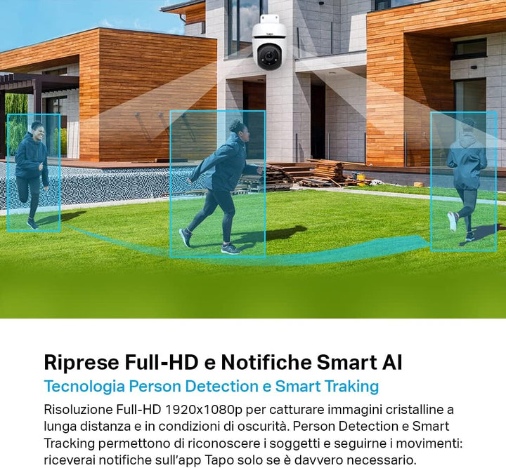 TP-Link Tapo Schwenk-Neige-Kamera für den Innen- und Aussenbereich. WLAN-Überwachungskamera, ideal f