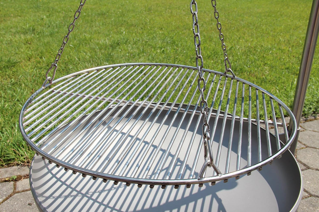 VEIKIN DESIGN Edelstahl Grillrost Rund Ø 50 cm, Profi Grillrost für Schwenkgrill, Massive Ausführung