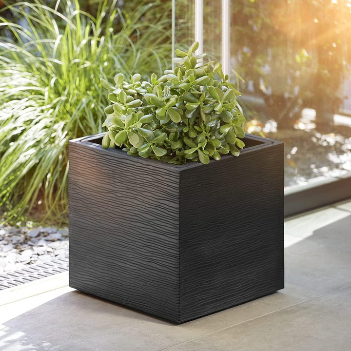 Poetic Pflanzgefäss AKAROA eckig 37 Smoke Black