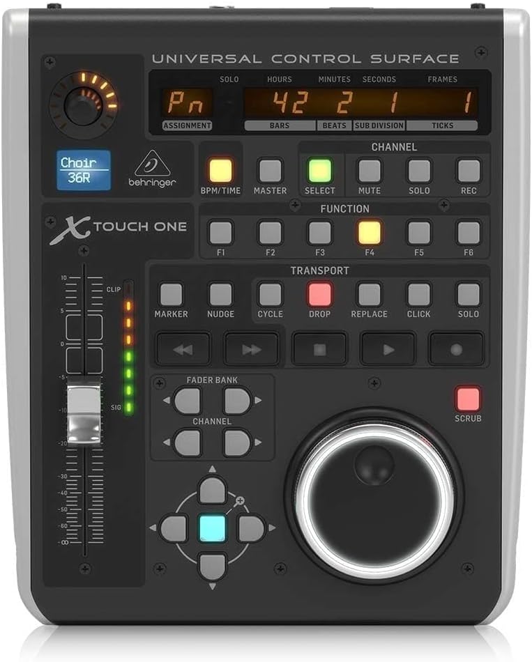 Behringer X-TOUCH ONE Universal-Bedienoberfläche mit berührungsempfindlichem Motor-Fader und LCD-Scr