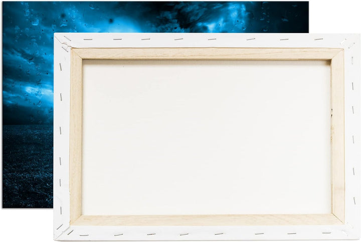 deyoli wütender Tornado Format: 80x60 Effekt: Monocrome Blau als Leinwand, Motiv fertig gerahmt auf