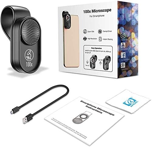 100 x tragbares Handy-Mikroskop in Taschengrösse, HD-optische Linse, digitales Mikroskop mit Univers
