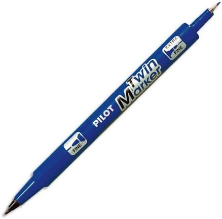 Pilot Twin Marker 342103, 10 Stück, Permanentmarker für alle Oberflächen mit zwei Spitzen (mittel un