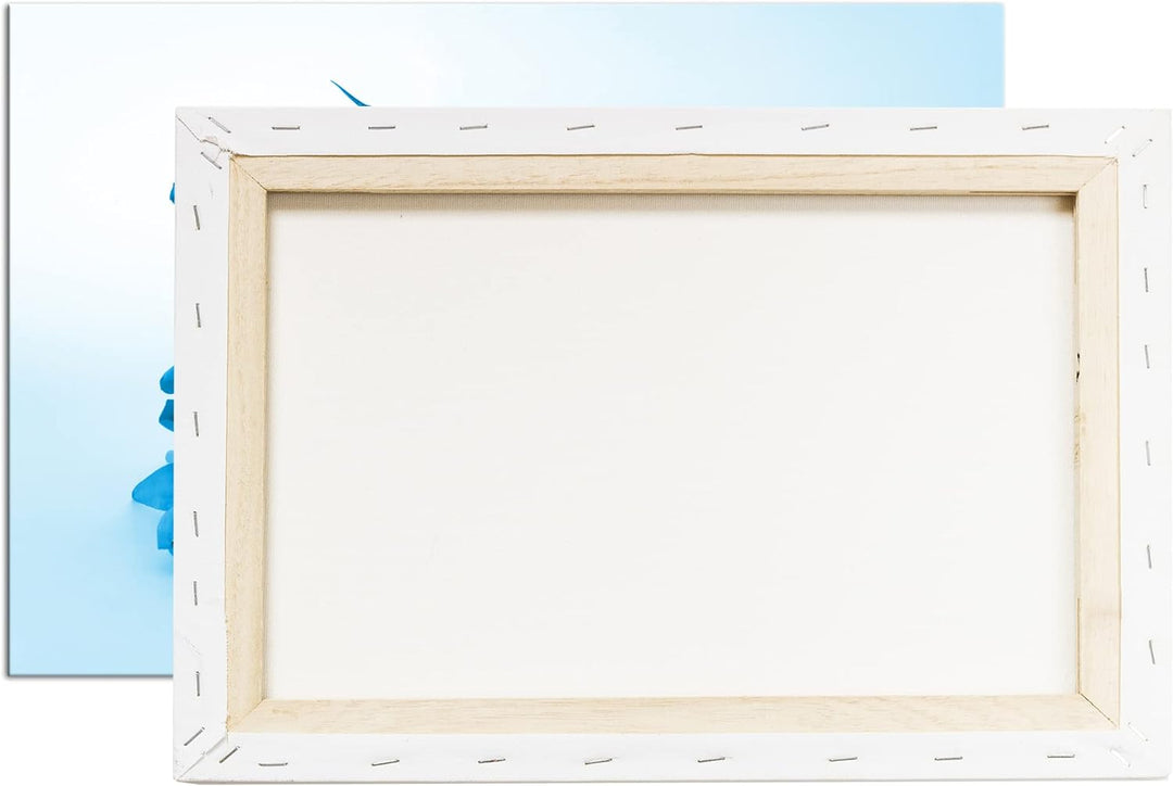 deyoli wild verstreute Tulpen Format: 100x70 Effekt: Monocrome Blau als Leinwand, Motiv fertig gerah