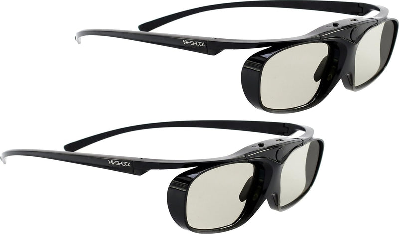Hi-SHOCK 2x RF Pro Black Heaven | aktive 3D Brille für EPSON, JVC & SONY RF 3D Beamer | kompatibel m