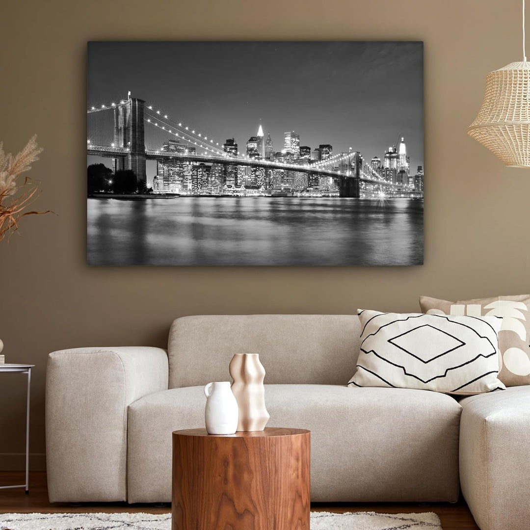 MuchoWow© Leinwand Bilder Gross 120x80 cm XXL Schwarzweiss Wanddeko Wohnzimmer Aesthetic Room Decor