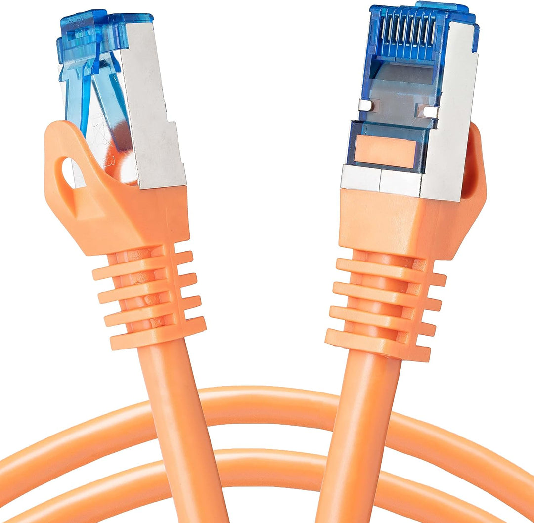 BIGtec - 10 Stück - 5m CAT.7 Gigabit Patchkabel Netzwerkkabel orange Kupferkabel Patch Ethernt LAN D