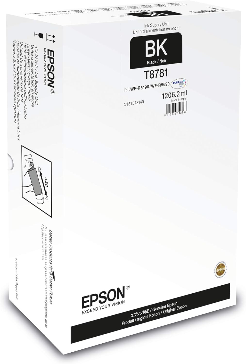 Epson C13T878140 passend für WFR5190DTW Tinte schwarz 1206,2ml