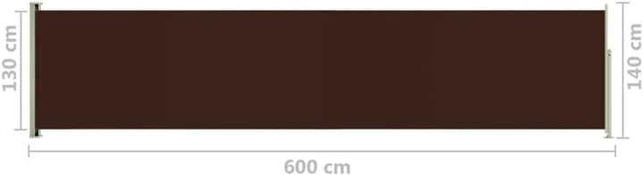 FIRBNUS Seitenmarkise Ausziehbar 140x600 cm Braun Sichtschutz Balkon Sichtschutz Garten Sonnenschutz