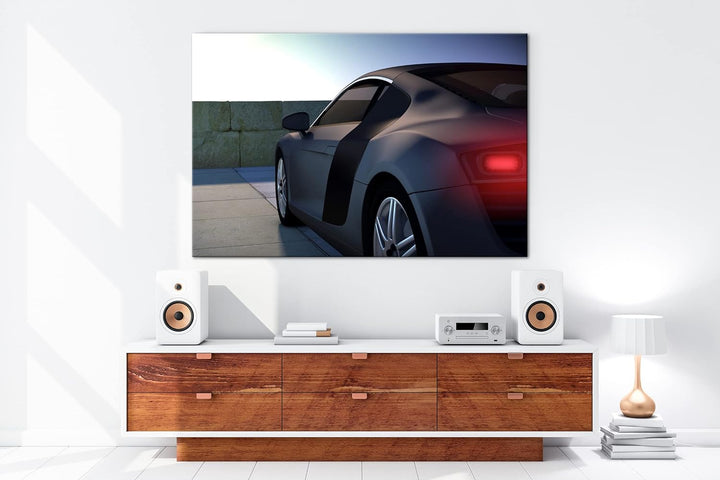 deyoli Sportwagen Illustration Format: 80x60 als Leinwandbild, Motiv fertig gerahmt auf Echtholzrahm