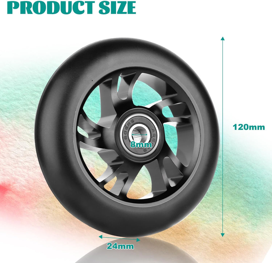 DBREAKS Stunt Scooter Rollen, 2 Stück Scooter Ersatzräder, 120mm Scooter Räder mit ABEC, 9 Kugellage