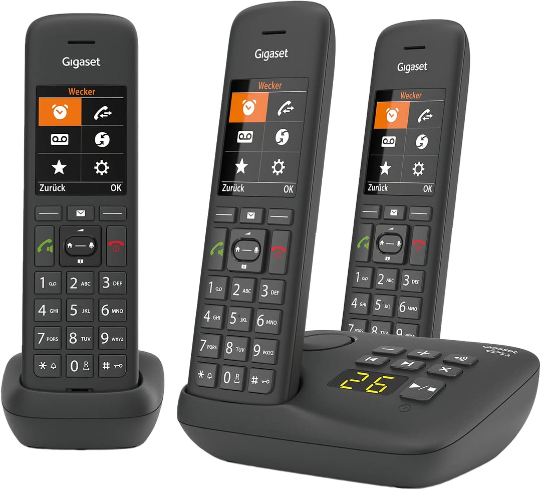 Gigaset C575A Trio - 3 Schnurlose DECT-Telefone mit Anrufbeantworter - grosses Farbdisplay mit aktue