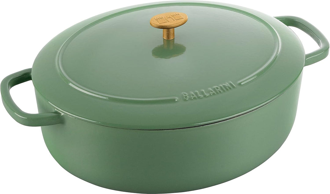 BALLARINI Bellamonte Auflaufform, Bräter, Dutch Oven, Emailliertes Gusseisen, Oval, 33 cm, 6,5 L, Gr