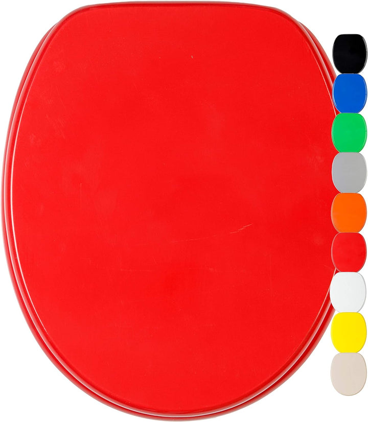 WC Sitz, viele einfarbige WC Sitze zur Auswahl, hochwertige und stabile Qualität aus Holz, Rot, Rot