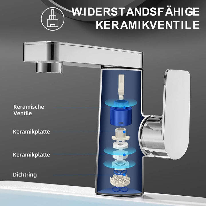 Cobbe Wasserhahn Bad,360°Drehbar waschtischarmatur passt für alle Arten von waschbecken,Platzsparend