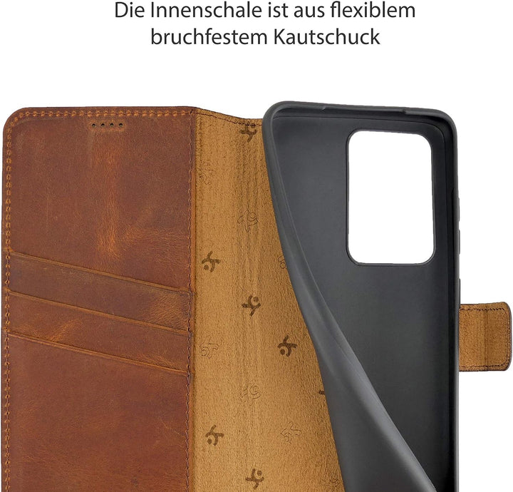 Suncase Book-Style Hülle kompatibel mit Samsung Galaxy S20 Ultra Leder Tasche (Slim-Fit) Lederhülle