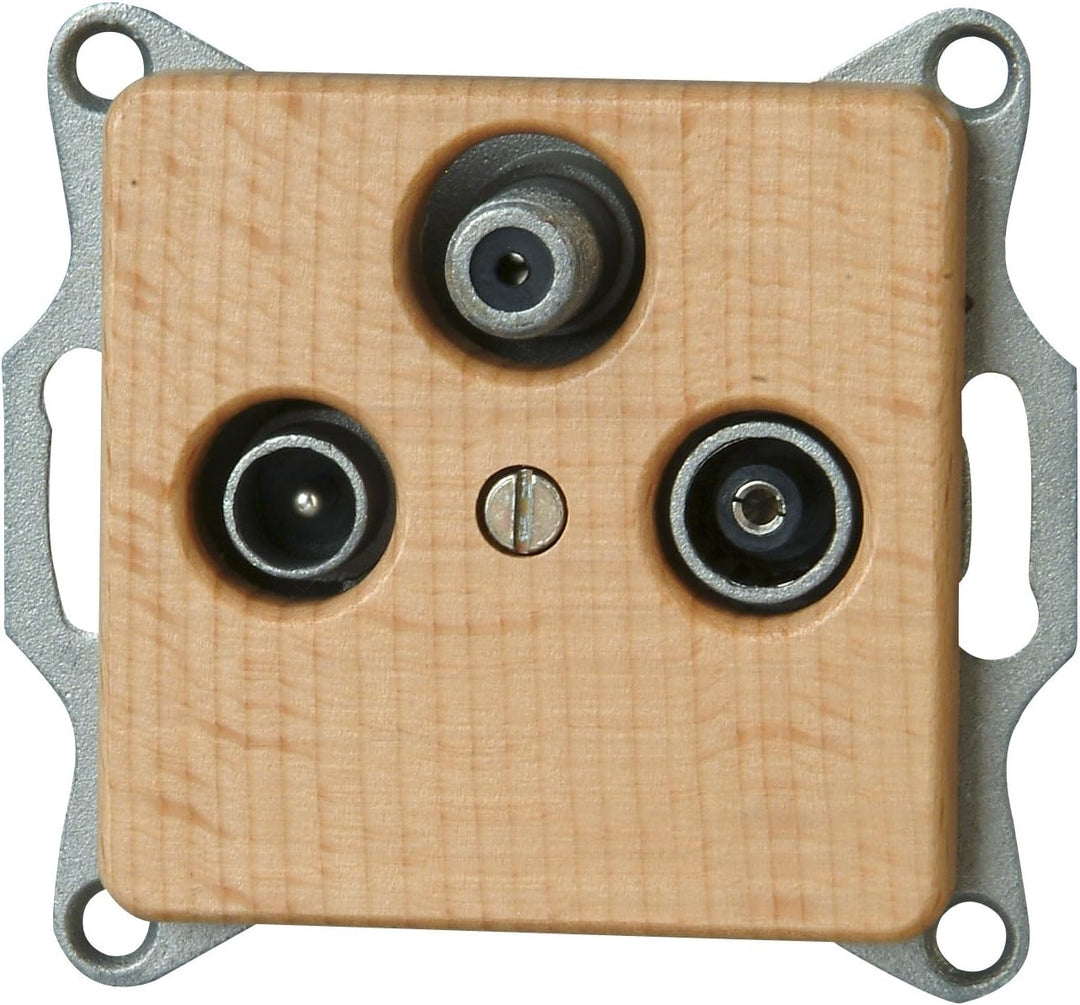 Kopp 917131082 Milano Buche Antennensteckdose mit DREI Ausgängen, TV/RF/SAT, Einzel- und Durchgangsd