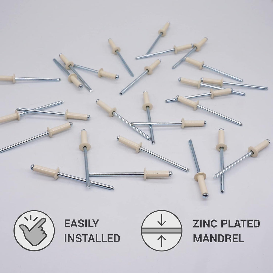 (400 Stück) Lackierte Blindnieten 4,0 x 14 mm, Kuppelkopf, DIN 7337, Aluminiumniete und Stahldorn, P