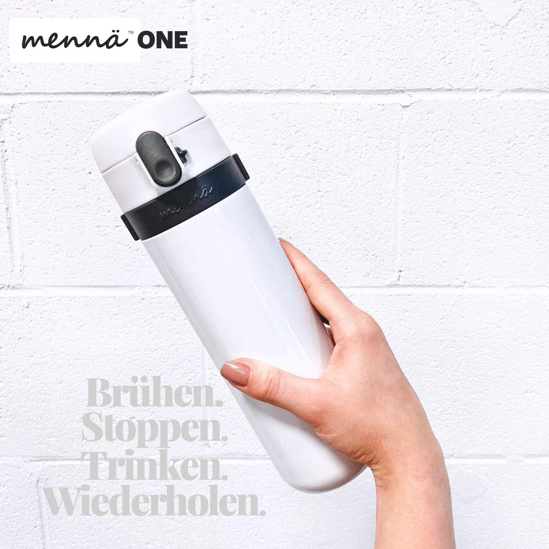 Coolinato mennä One Tee Thermobecher to go 375ml mit Teesieb individueller Start-Stopp Brühvorgang D