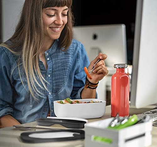 Guzzini - On The Go, STORE&GO Set Lunchbox mit Reisebesteck - Weiss, 20 x 12 x h7 cm | 900ml - 17110