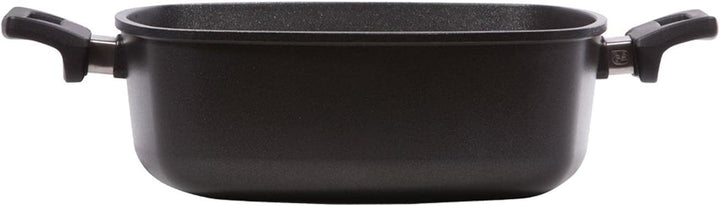 Eurloux Guss-Kasserolle Set & Deckel 28x28 cm - hohe quadratische Universal Bratenkasserolle 6 L mit