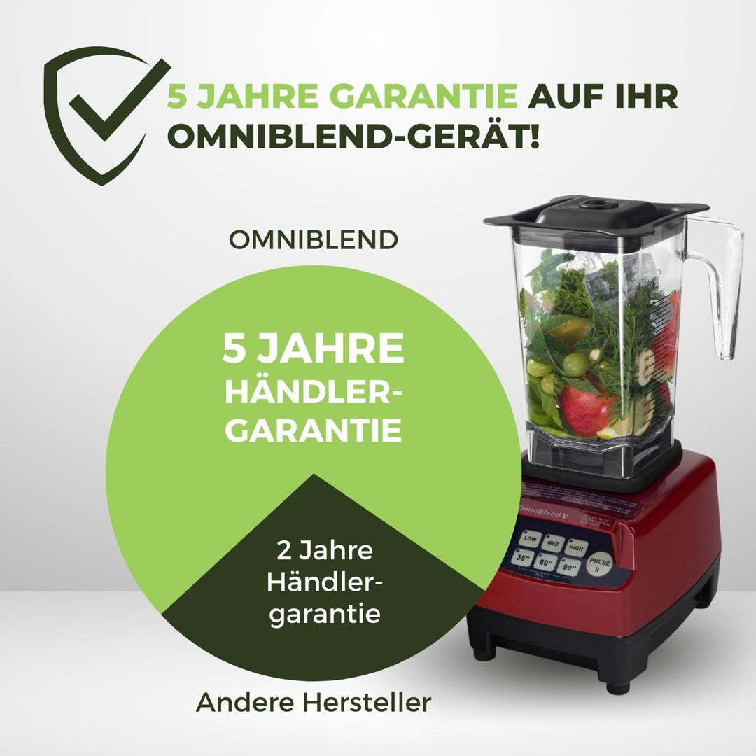 OmniBlend Smoothie Maker 1,5L in rot I Smoothie Mixer inkl. BPA-freiem Behälter & 6-Klingen-System a