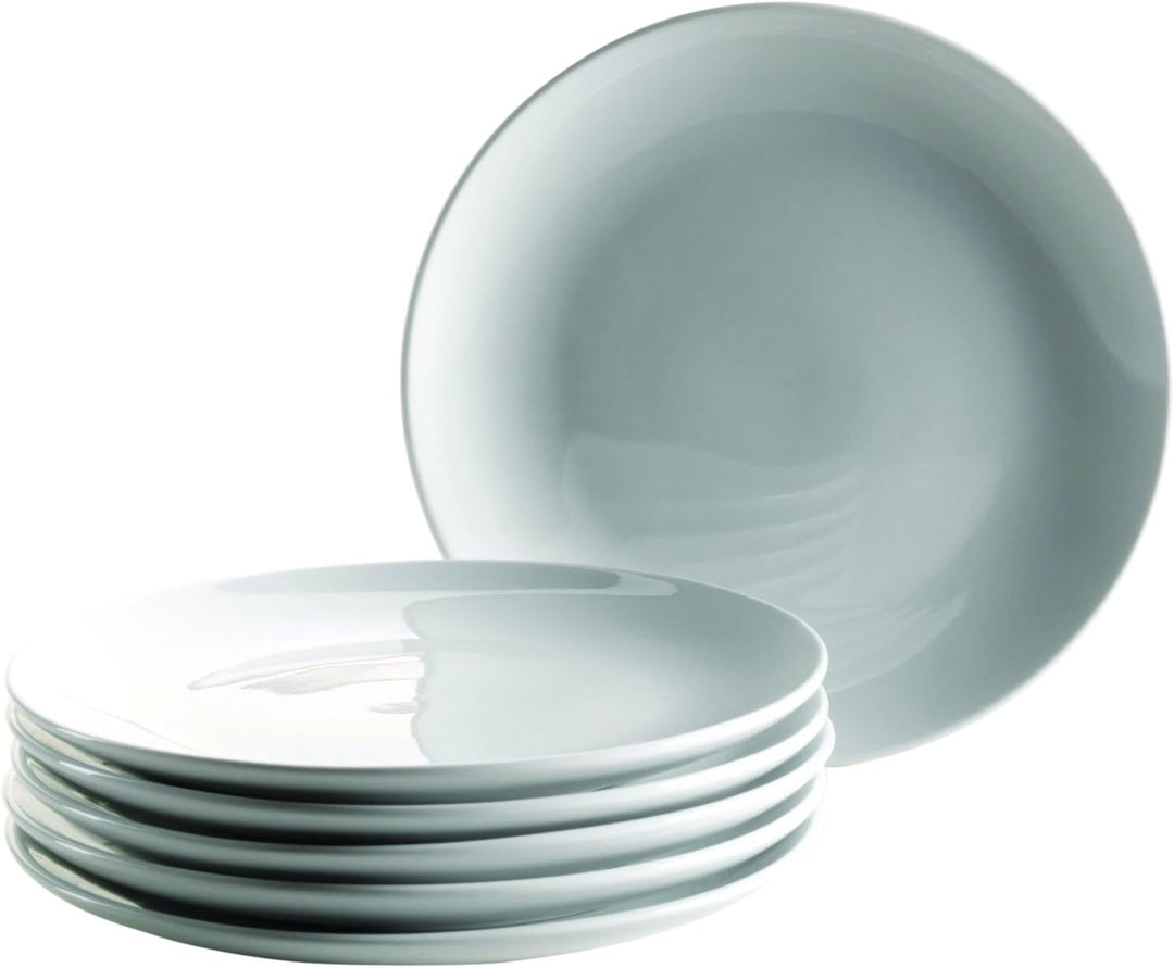 Mäser, Serie Colombia, Dessertteller 19 cm, Porzellan Geschirr-Set für 6 Personen, Weiss, Desserttel