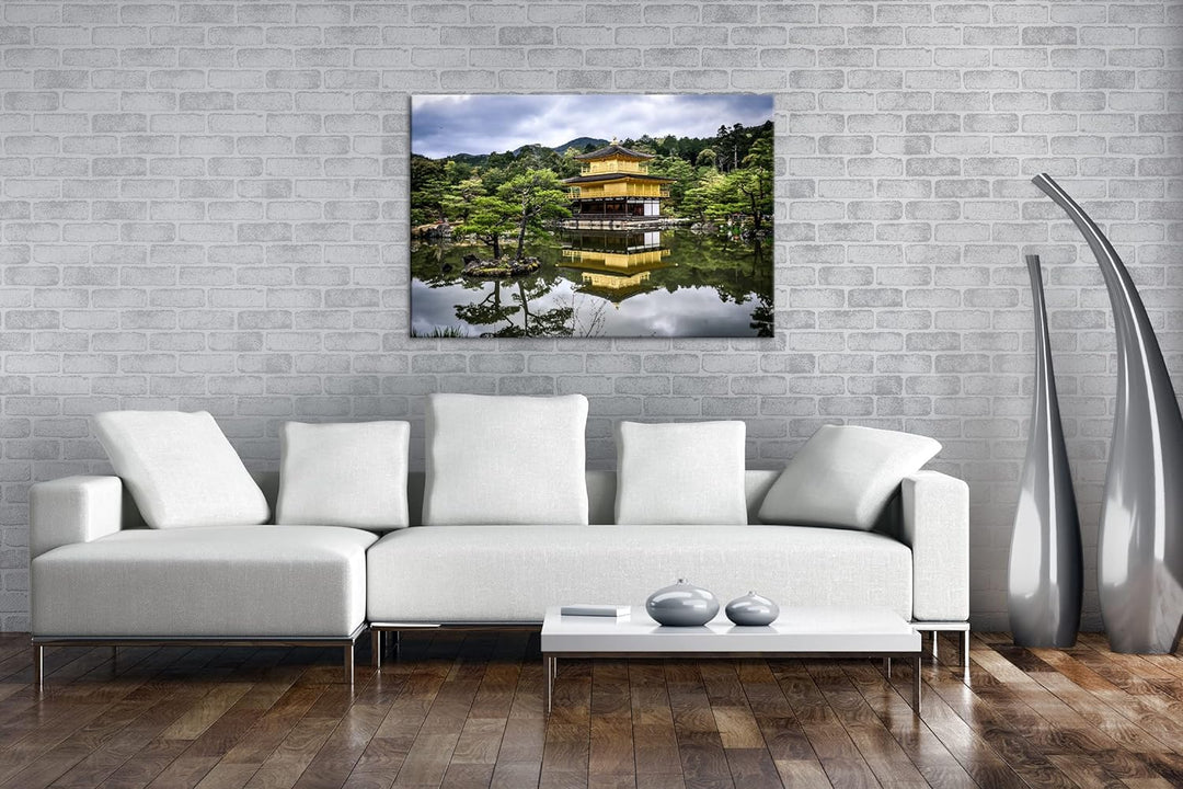 deyoli Tempel- und Gartenanlage Japans Format: 80x60 als Leinwandbild, Motiv fertig gerahmt auf Echt
