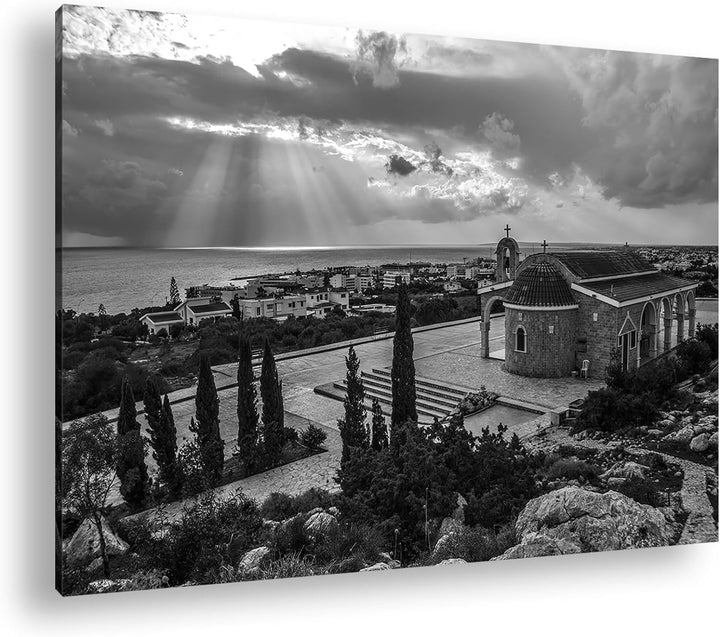deyoli kirchliche Architektur auf Zypern Format: 100x70 Effekt: Monocrome Blau als Leinwand, Motiv f