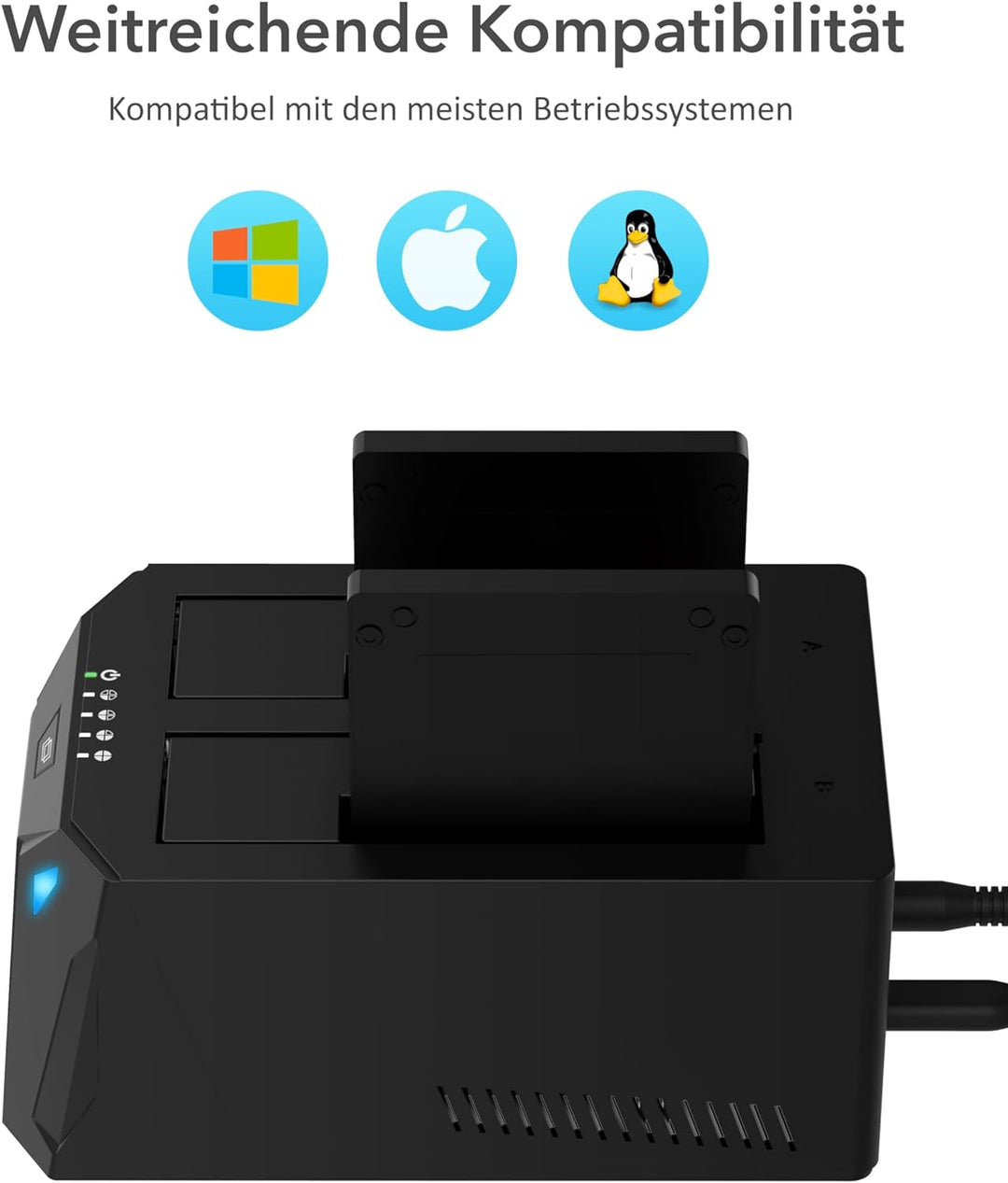 SABRENT SSD/HDD 2,5/3,5 Zoll Docking Station, festplatten gehäuse, USB 3.2 Gen1 offline Klon, sata z