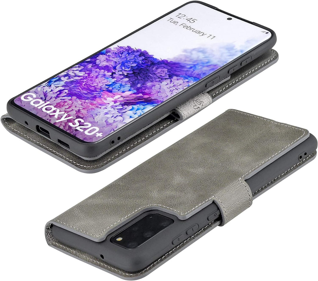 Suncase Book-Style Hülle kompatibel mit Samsung Galaxy S20 Plus Leder Tasche (Slim-Fit) Lederhülle H