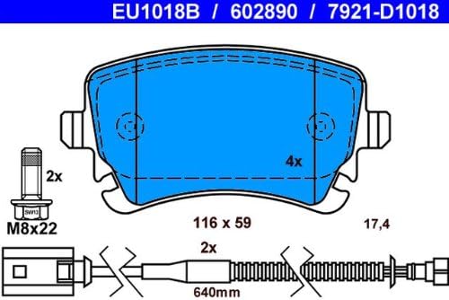 ATE 13.0460-2890.2 Bremsbelagsatz, Scheibenbremse