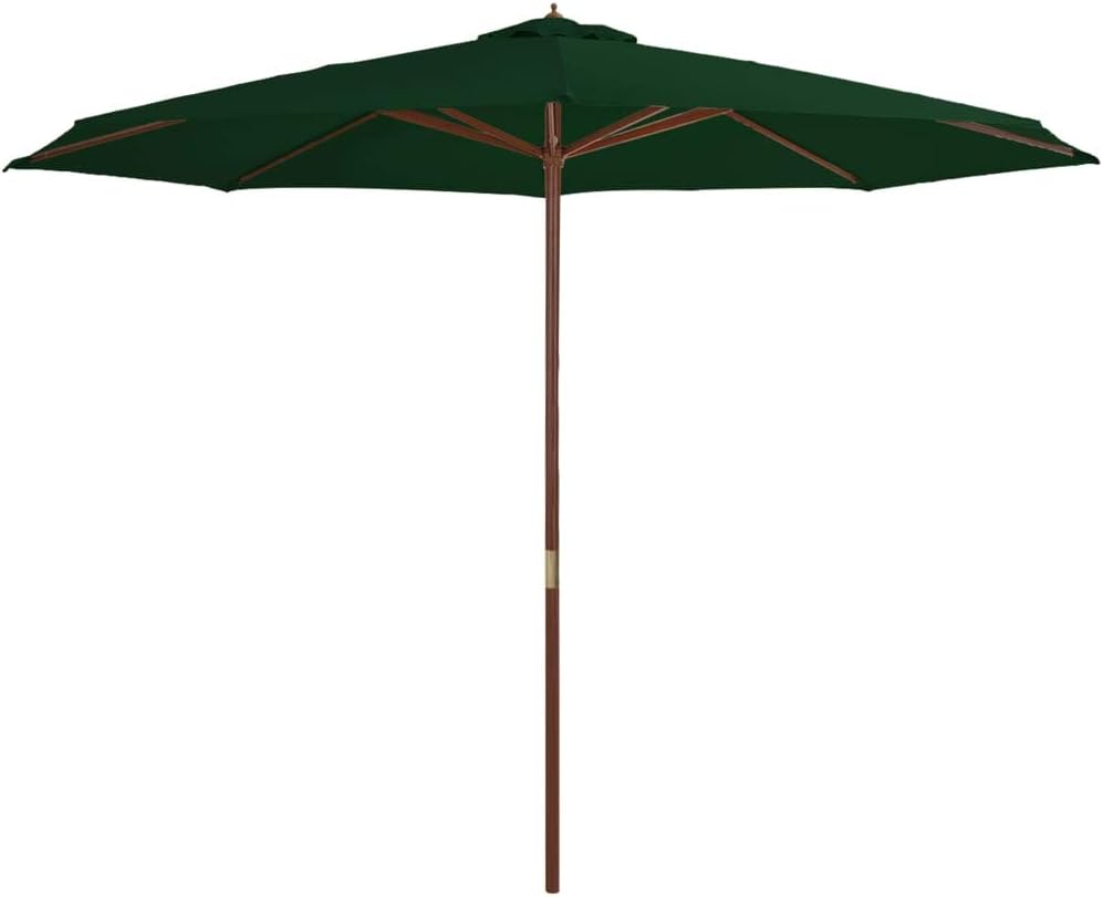 Tidyard Sonnenschirm Gartenschirm mit Holzmast | Marktschirm Ø 350 cm Balkonschirm Terrassenschirm |