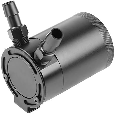 EVGATSAUTO Universal Baffled 2-Port Compact Baffled Oil Catch Tank Ölfangdose Compact Baffled Oil Ca