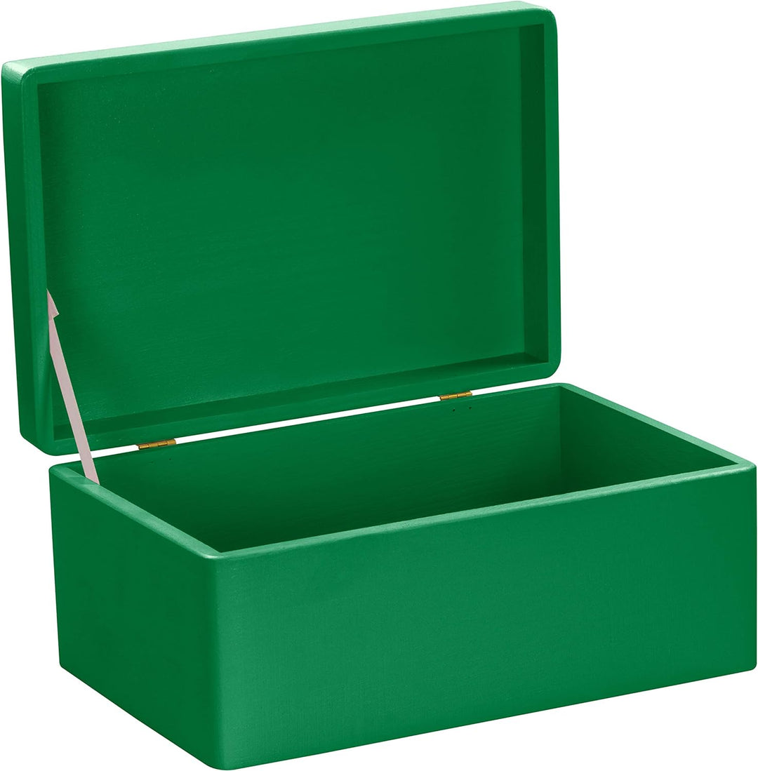 LAUBLUST Grosse Holzkiste mit Deckel - 30x20x14cm, Grün, FSC® | Allzweck-Kiste aus Holz - Aufbewahru