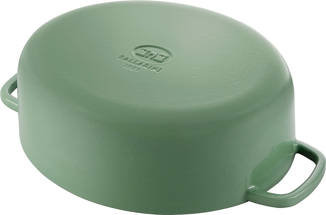 BALLARINI Bellamonte Auflaufform, Bräter, Dutch Oven, Emailliertes Gusseisen, Oval, 33 cm, 6,5 L, Gr