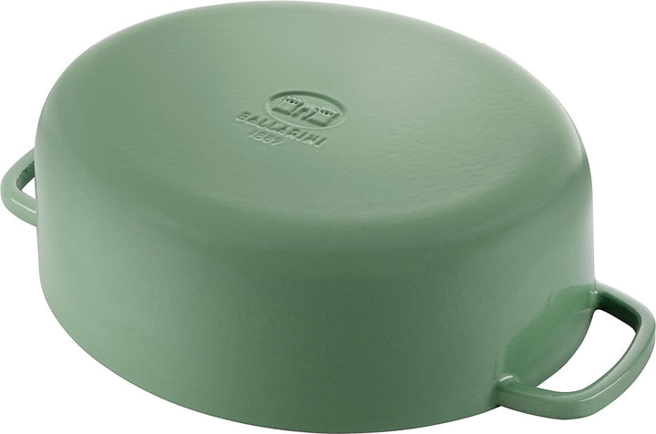 BALLARINI Bellamonte Auflaufform, Bräter, Dutch Oven, Emailliertes Gusseisen, Oval, 33 cm, 6,5 L, Gr