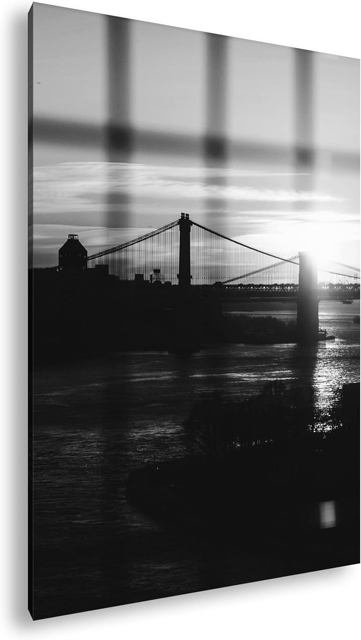 deyoli taumhafte Hängebrücke Format: 60x40 cm Effekt: Schwarz&Weiss als Leinwandbild, Motiv fertig g