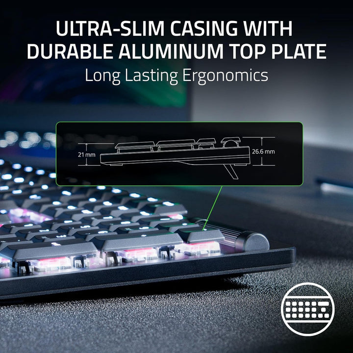 Razer DeathStalker V2 Pro (Red Switch) - Kabellose Optische Low-Profile-Gaming-Tastatur (Lineare Opt